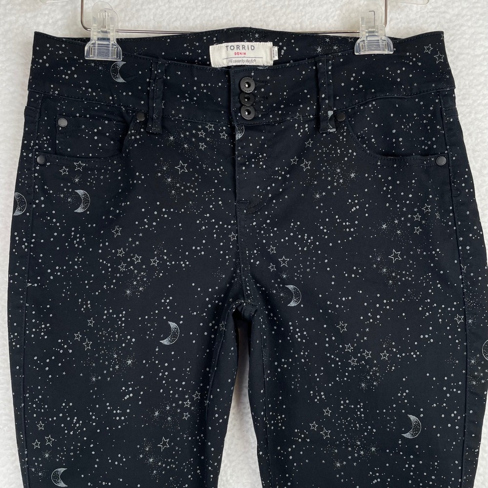 Torrid Celestial Moon Star Print Skinny Jegging Black High Rise Jeans Size 14R